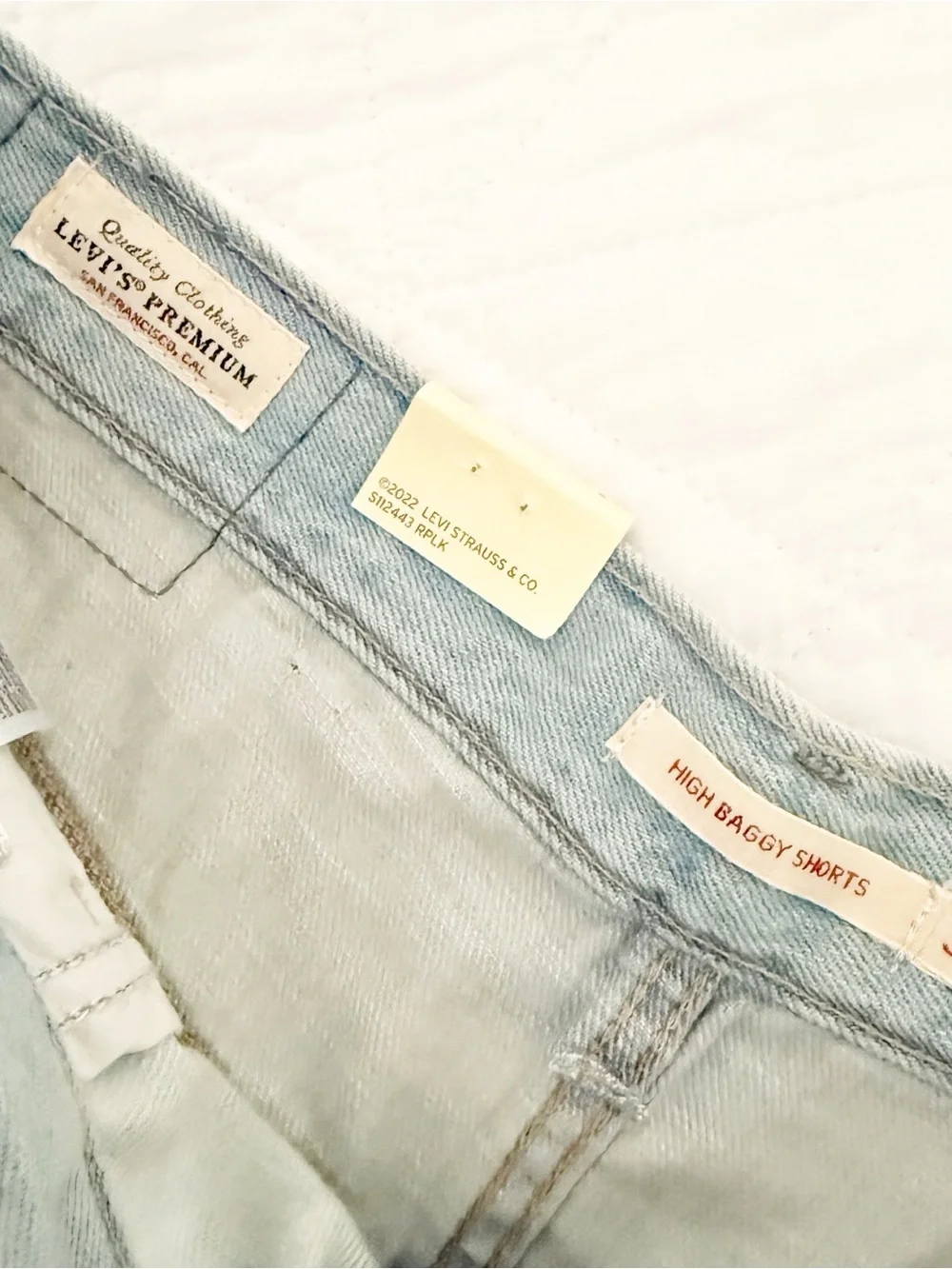 NEW Levi's Light Blue High Baggy Denim Shorts 31 NWT